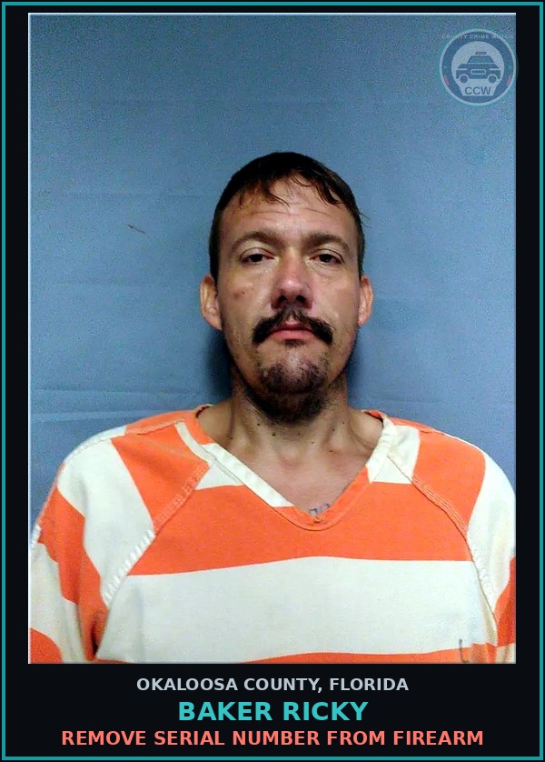 Booking mugshot of Baker Ricky in Okaloosa County