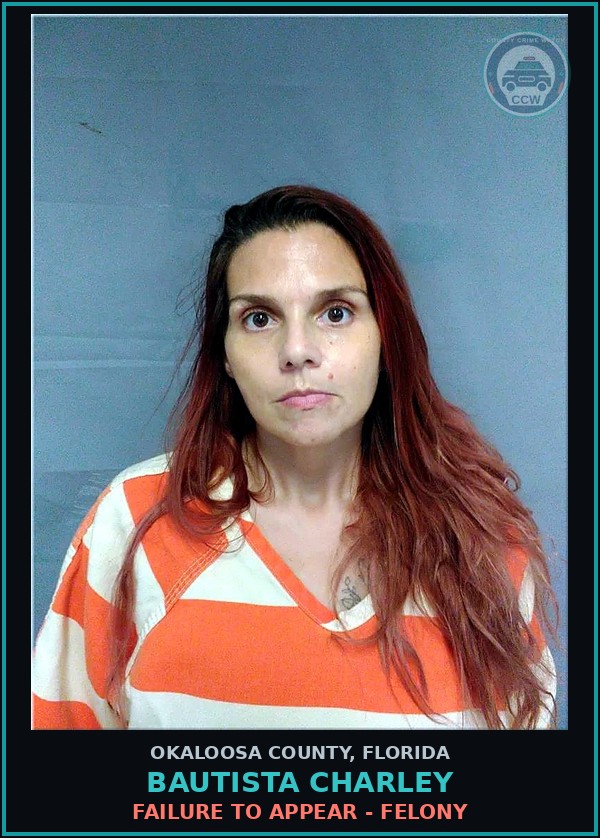 Booking mugshot of Bautista Charley in Okaloosa County