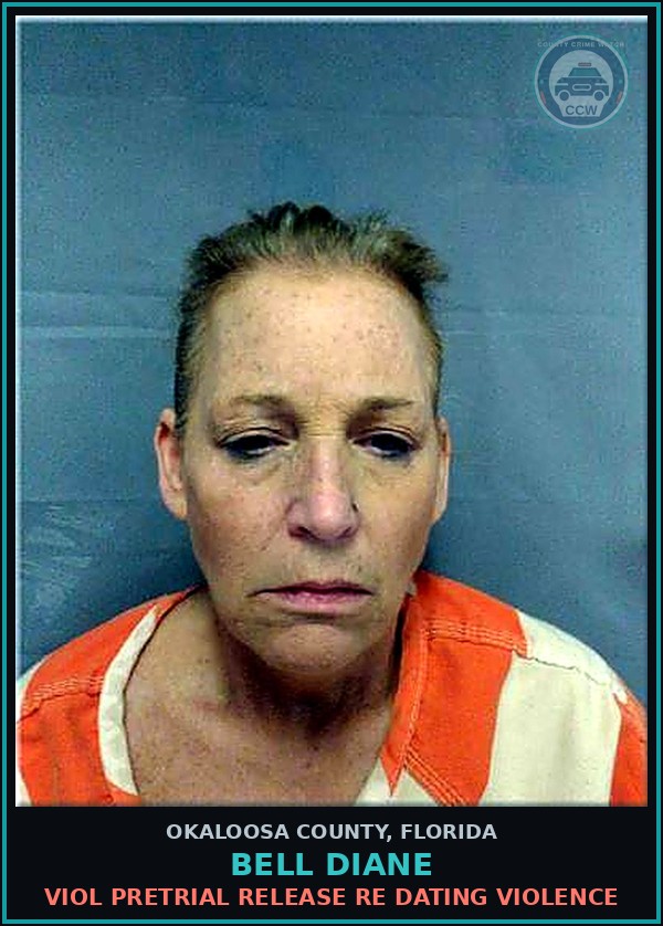 Booking mugshot of Bell Diane in Okaloosa County