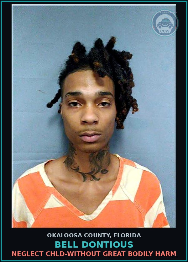 Booking mugshot of Bell Dontious in Okaloosa County