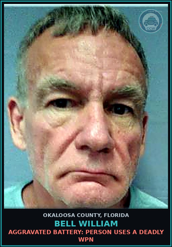 Booking mugshot of Bell William in Okaloosa County