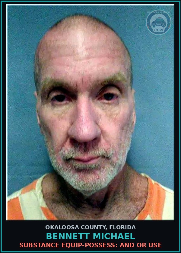 Booking mugshot of Bennett Michael in Okaloosa County