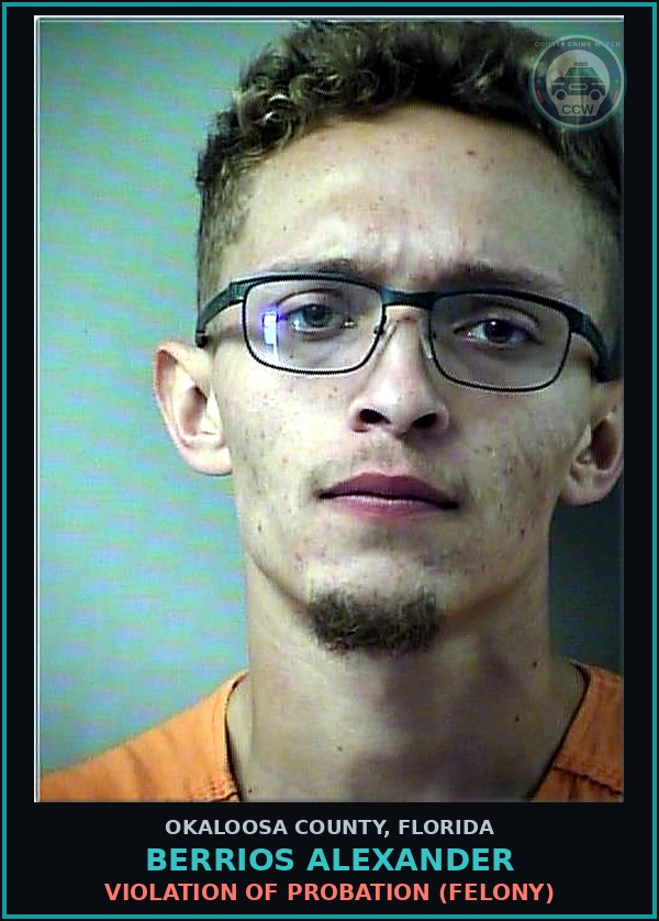 Booking mugshot of Berrios Alexander in Okaloosa County