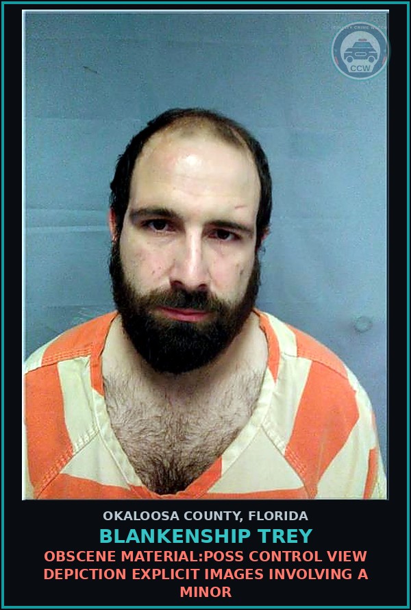 Booking mugshot of Blankenship Trey in Okaloosa County
