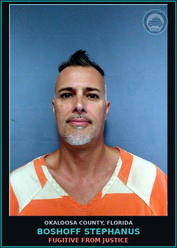 Booking mugshot of Boshoff Stephanus in Okaloosa County