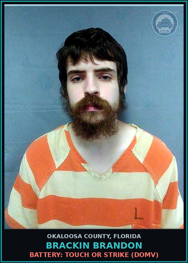 Booking mugshot of Brackin Brandon in Okaloosa County