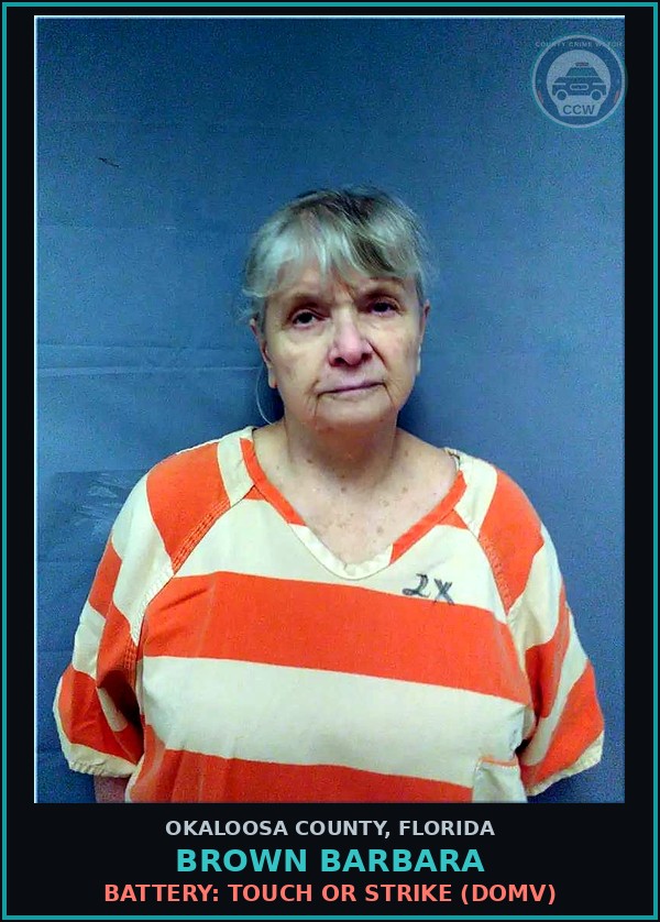 Booking mugshot of Brown Barbara in Okaloosa County