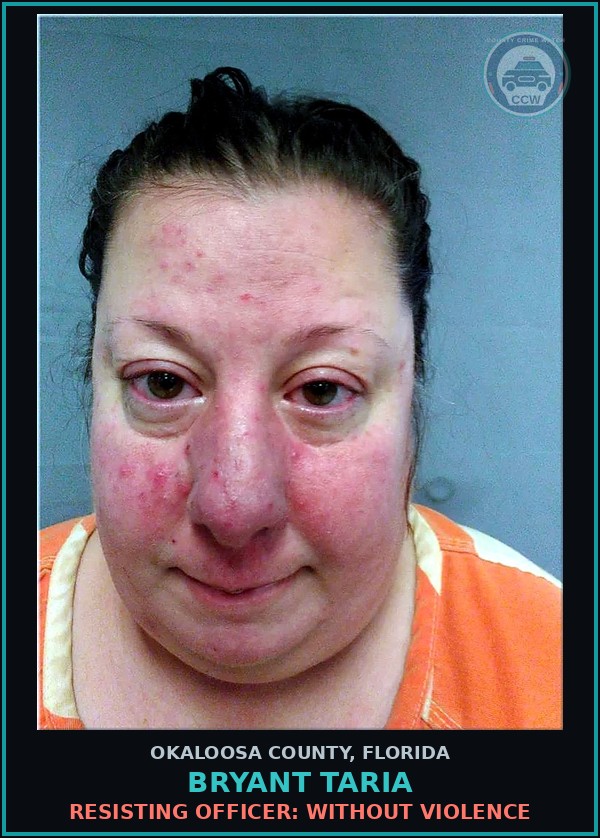 Booking mugshot of Bryant Taria in Okaloosa County