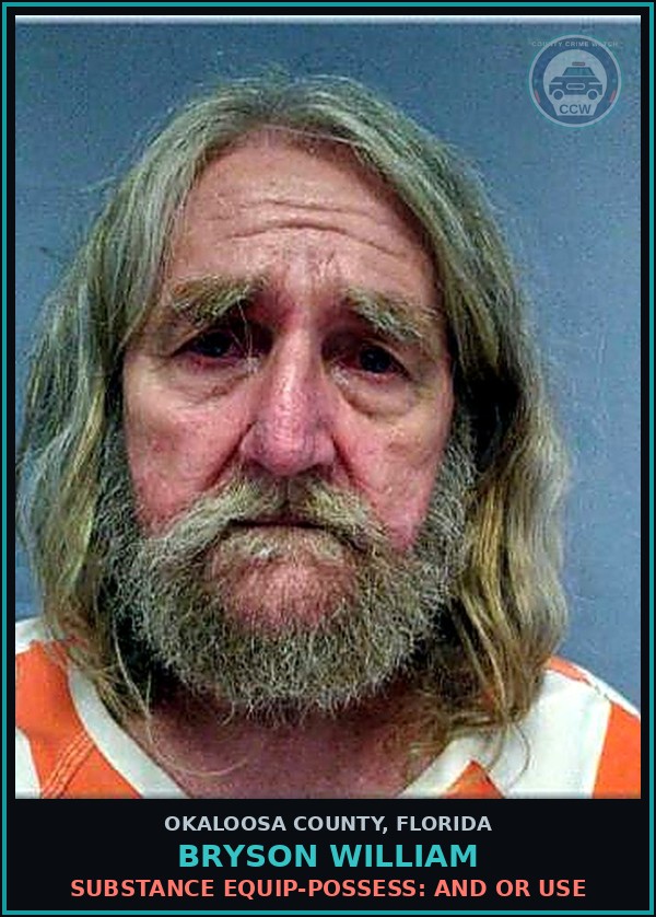 Booking mugshot of Bryson William in Okaloosa County