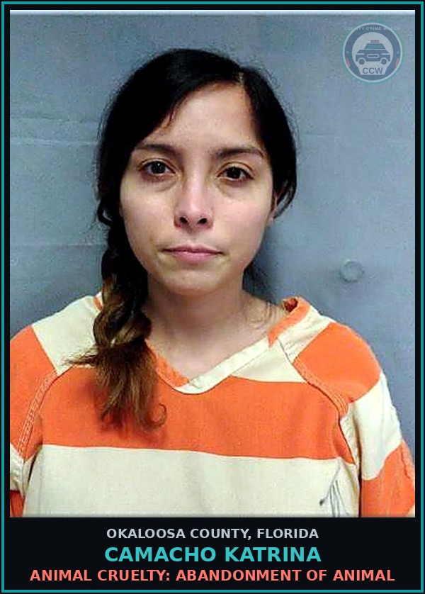 Booking mugshot of Camacho Katrina in Okaloosa County