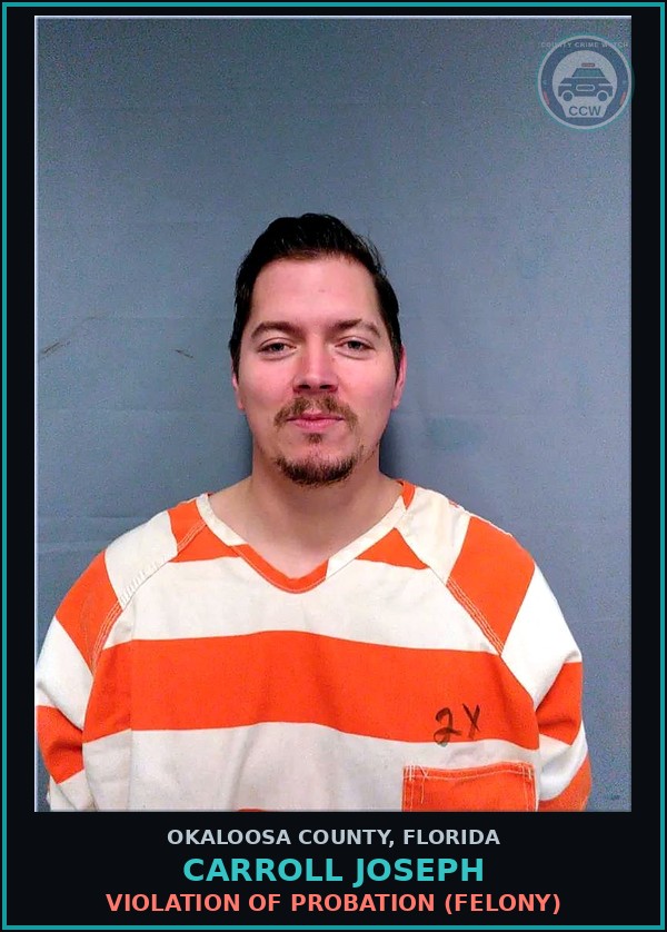 Booking mugshot of Carroll Joseph in Okaloosa County