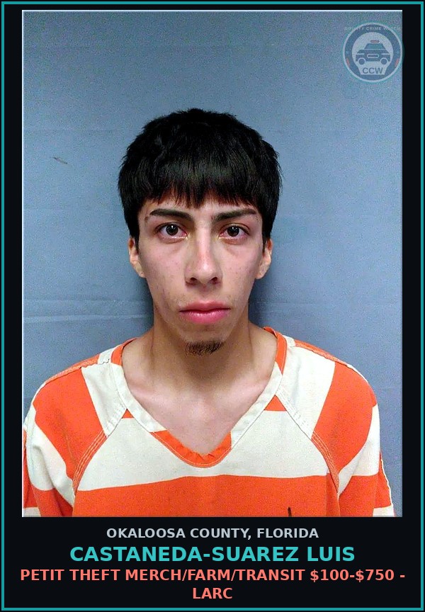 Booking mugshot of Castaneda-Suarez Luis in Okaloosa County