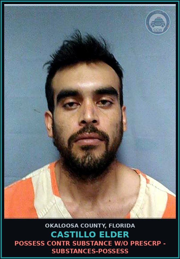 Booking mugshot of Castillo Elder in Okaloosa County