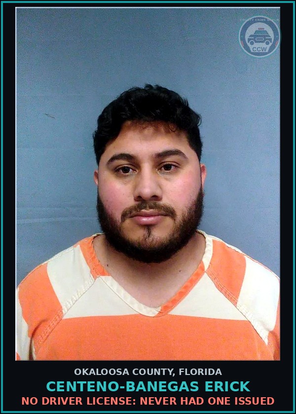Booking mugshot of Centeno-Banegas Erick in Okaloosa County