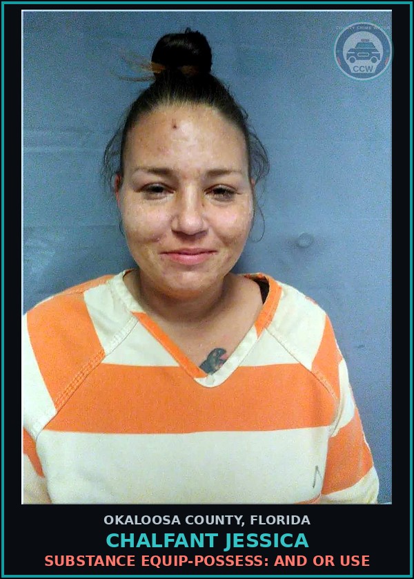Booking mugshot of Chalfant Jessica in Okaloosa County