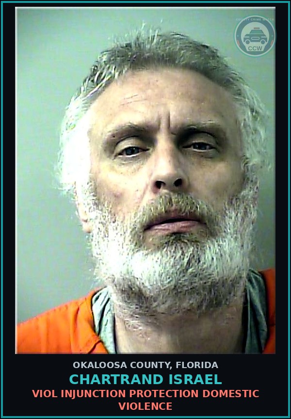 Booking mugshot of Chartrand Israel in Okaloosa County