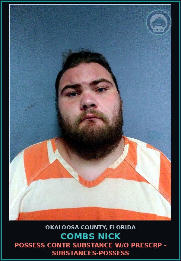 Booking mugshot of Combs Nick in Okaloosa County