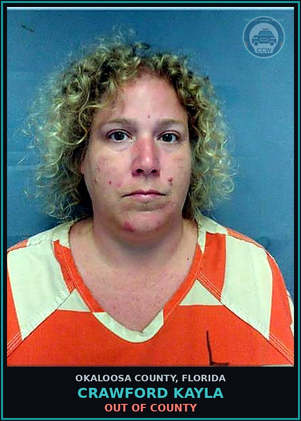 Booking mugshot of Crawford Kayla in Okaloosa County
