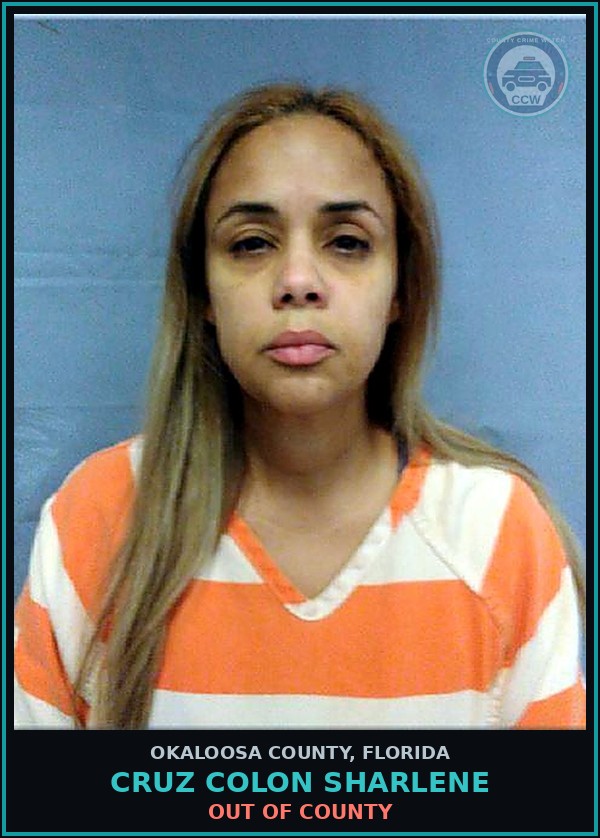 Booking mugshot of Cruz Colon Sharlene in Okaloosa County