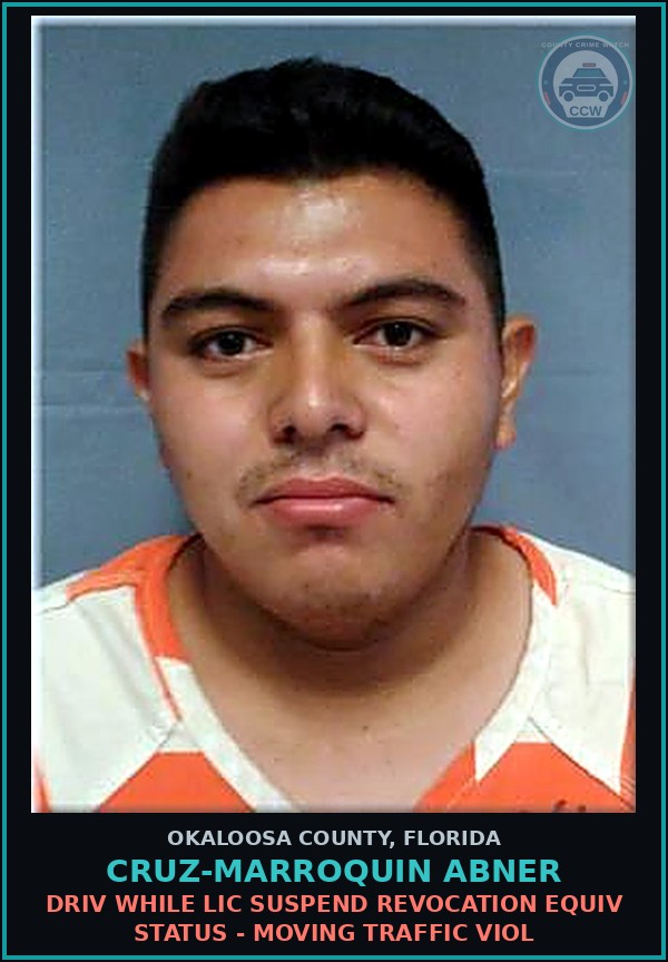 Booking mugshot of Cruz-Marroquin Abner in Okaloosa County