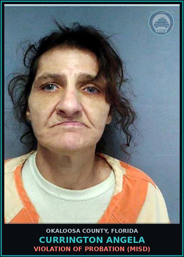 Booking mugshot of Currington Angela in Okaloosa County