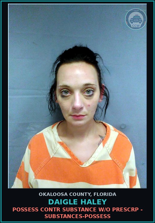 Booking mugshot of Daigle Haley in Okaloosa County