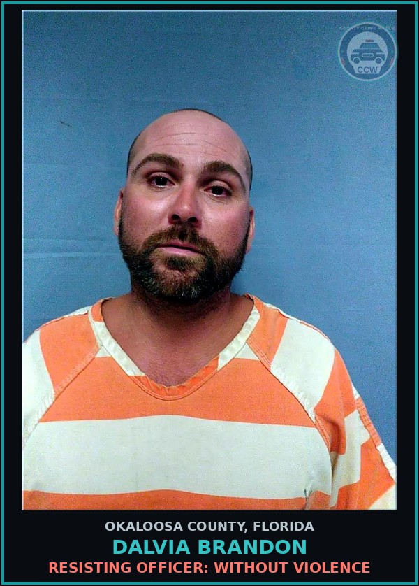 Booking mugshot of Dalvia Brandon in Okaloosa County