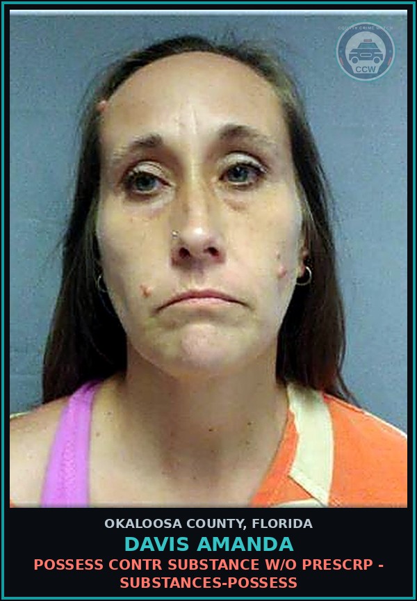 Booking mugshot of Davis Amanda in Okaloosa County