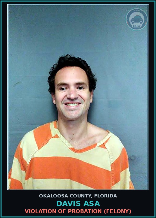 Booking mugshot of Davis Asa in Okaloosa County