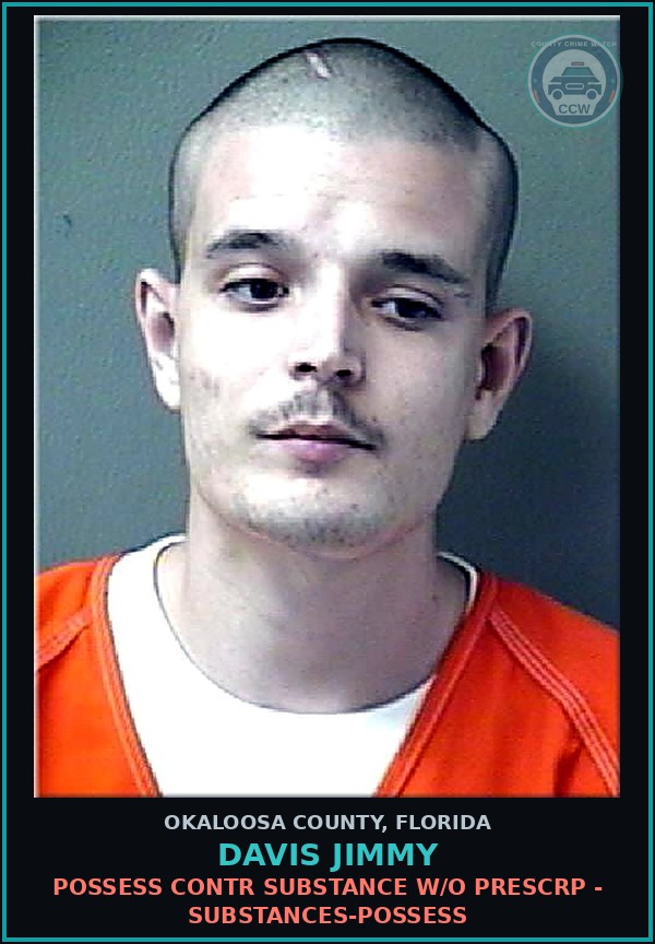 Booking mugshot of Davis Jimmy in Okaloosa County