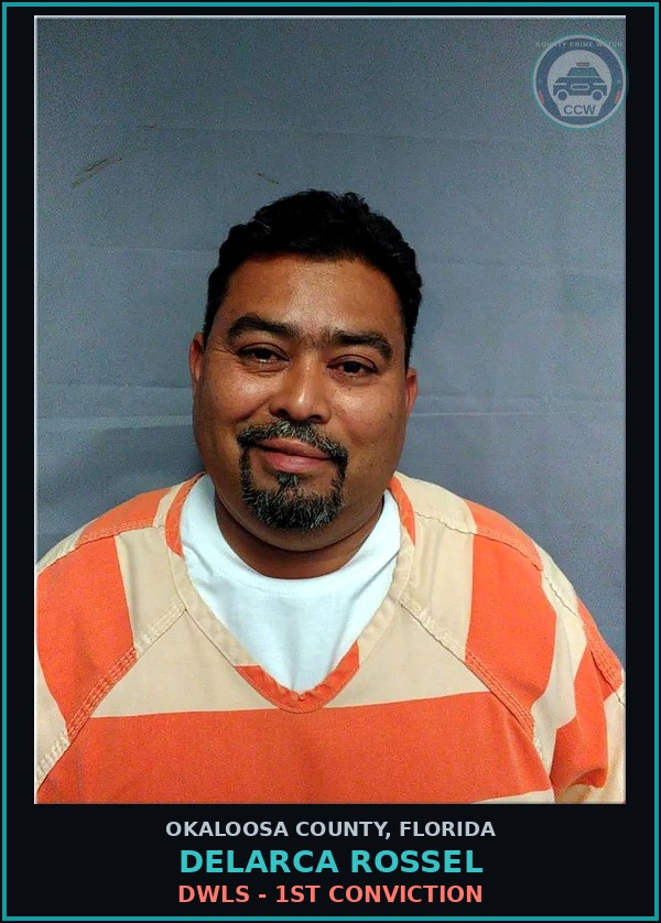 Booking mugshot of Delarca Rossel in Okaloosa County