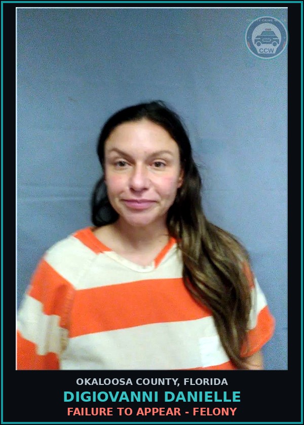Booking mugshot of Digiovanni Danielle in Okaloosa County