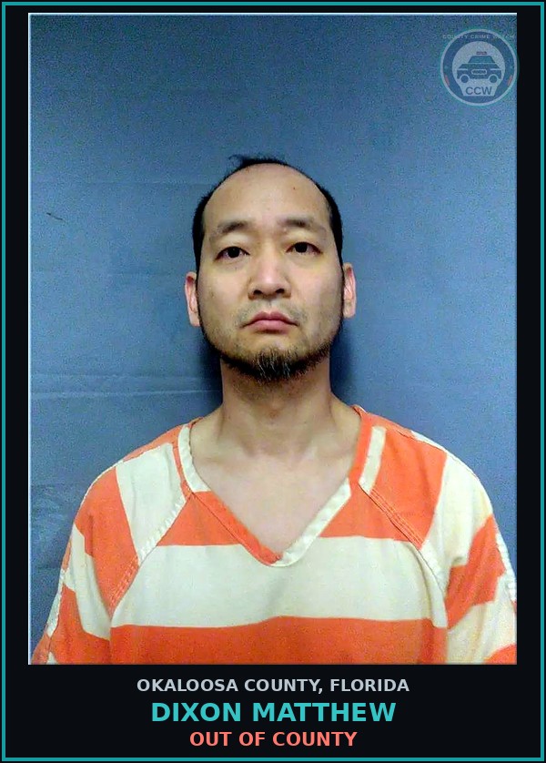 Booking mugshot of Dixon Matthew in Okaloosa County