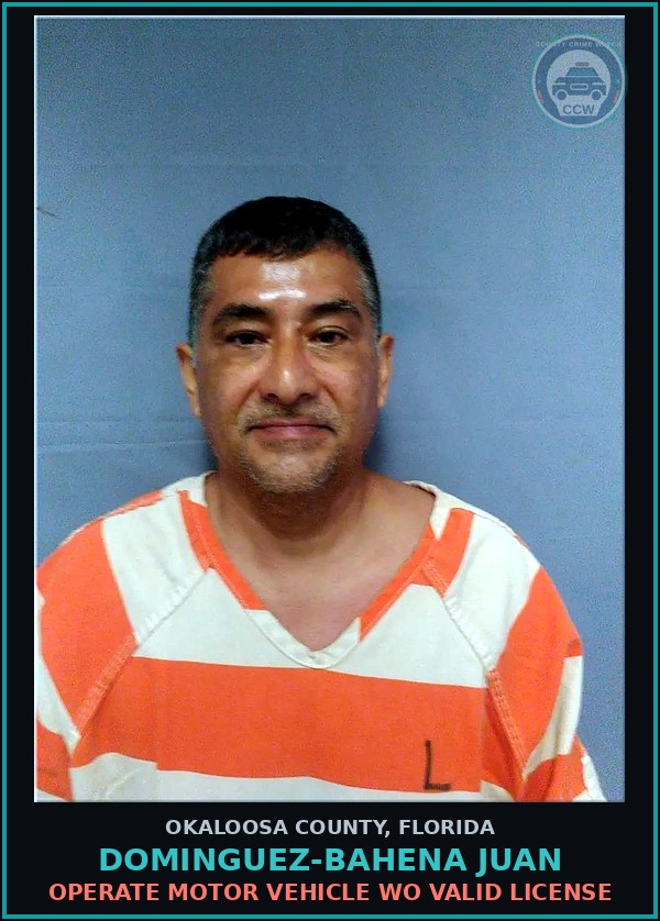 Booking mugshot of Dominguez-Bahena Juan in Okaloosa County