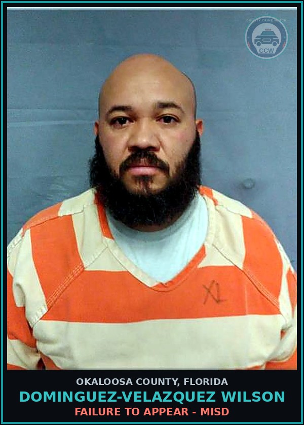 Booking mugshot of Dominguez-Velazquez Wilson in Okaloosa County