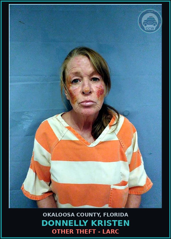 Booking mugshot of Donnelly Kristen in Okaloosa County