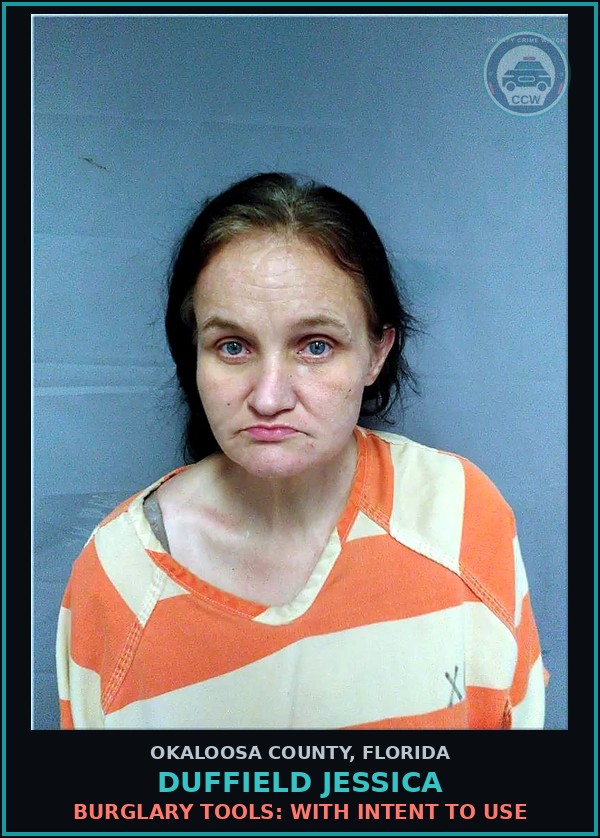 Booking mugshot of Duffield Jessica in Okaloosa County