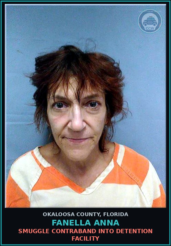 Booking mugshot of Fanella Anna in Okaloosa County
