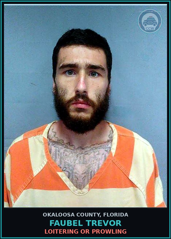 Booking mugshot of Faubel Trevor in Okaloosa County