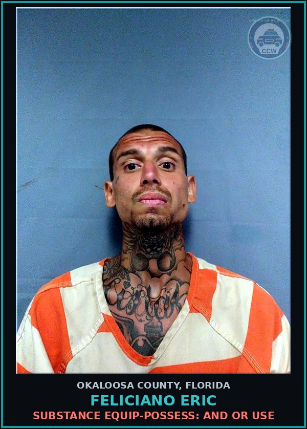 Booking mugshot of Feliciano Eric in Okaloosa County