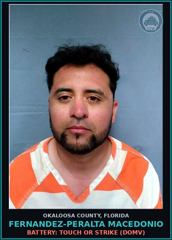 Booking mugshot of Fernandez-Peralta Macedonio in Okaloosa County