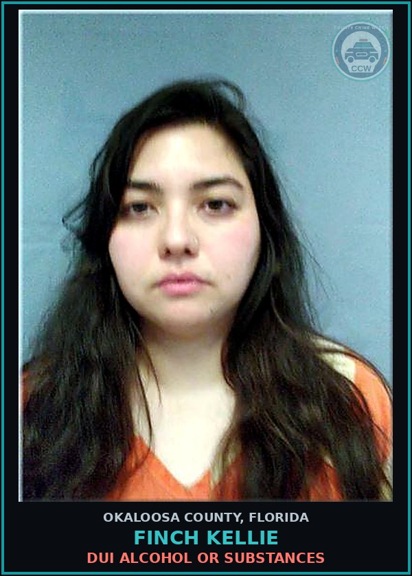 Booking mugshot of Finch Kellie in Okaloosa County