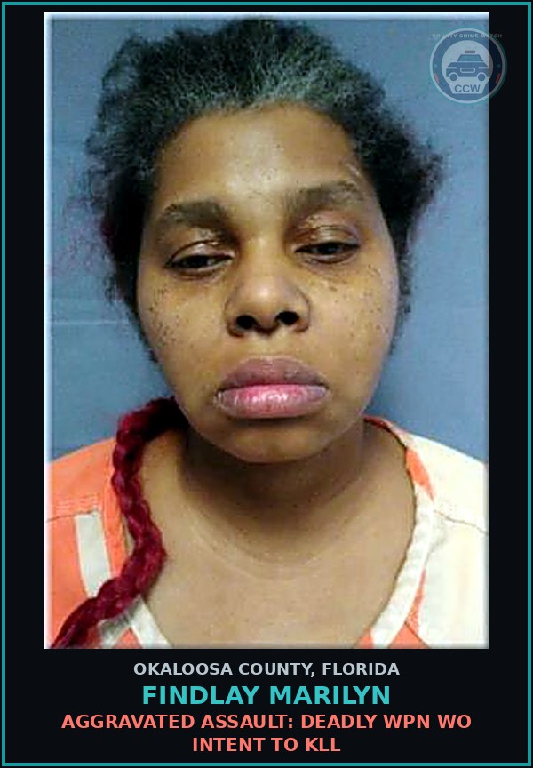 Booking mugshot of Findlay Marilyn in Okaloosa County