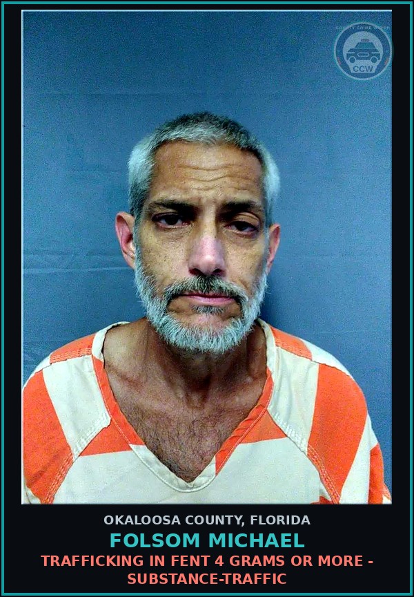 Booking mugshot of Folsom Michael in Okaloosa County