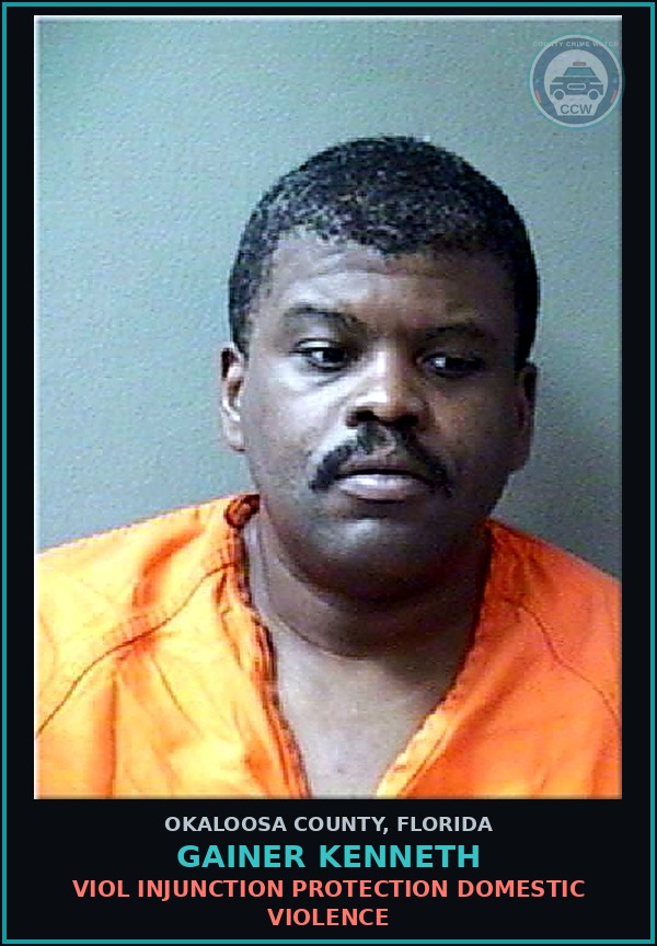 Booking mugshot of Gainer Kenneth in Okaloosa County