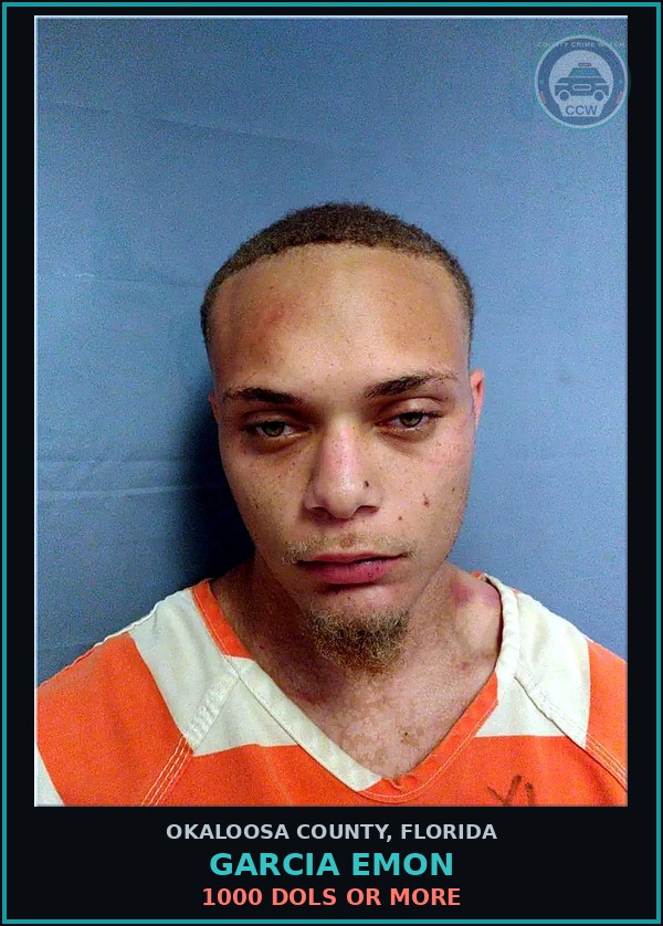 Booking mugshot of Garcia Emon in Okaloosa County