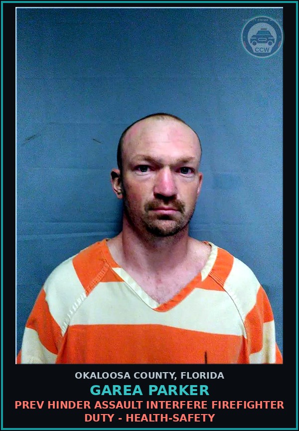 Booking mugshot of Garea Parker in Okaloosa County