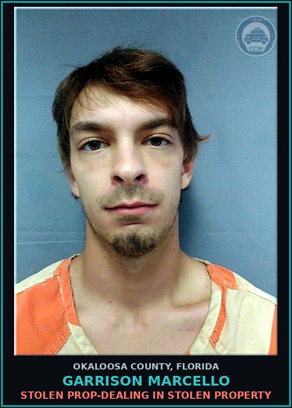 Booking mugshot of Garrison Marcello in Okaloosa County