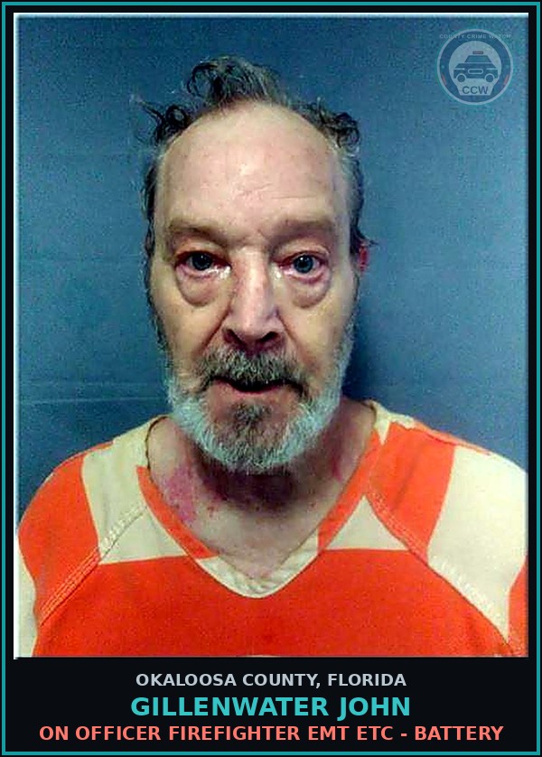 Booking mugshot of Gillenwater John in Okaloosa County