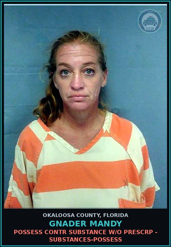 Booking mugshot of Gnader Mandy in Okaloosa County